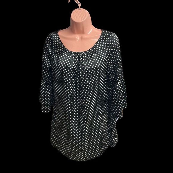 JONATHAN MARTIN Women’s Black & White Polka Dot Top Size Small - Picture 2 of 9
